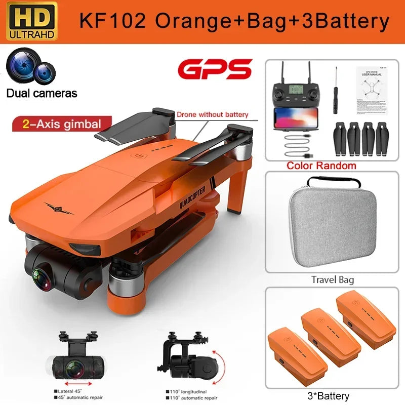 KF102 GPS 4K Drone with Dual Camera & Gimbal