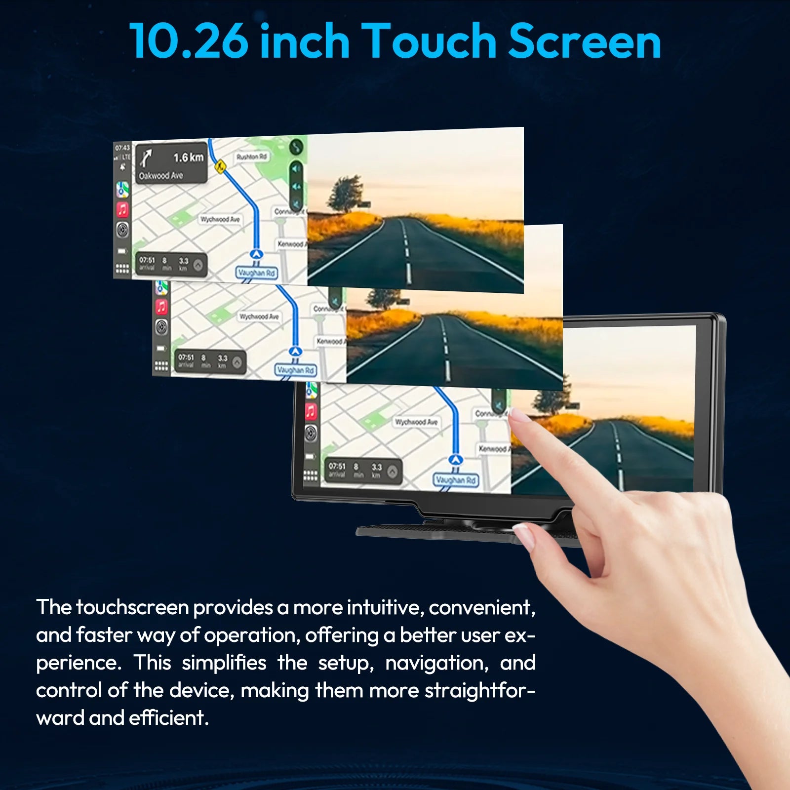 10" 4K Portable Dash Cam with CarPlay & Android Auto