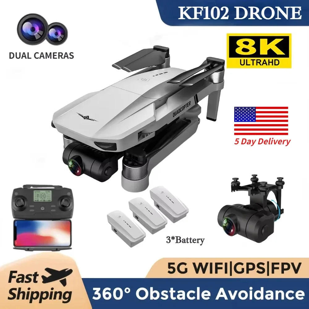 KF102 GPS 4K Drone with Dual Camera & Gimbal