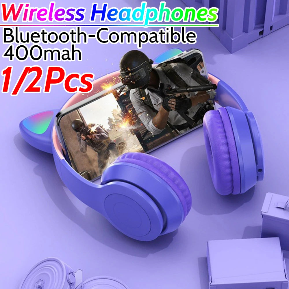 Wireless Glow Light Bluetooth Headphones